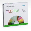 Memorex DVD-RW 4.7 GB, 5 Pack Slim jewel cases