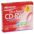Memorex 24x CD-RW Media, 700MB, 5 Pack